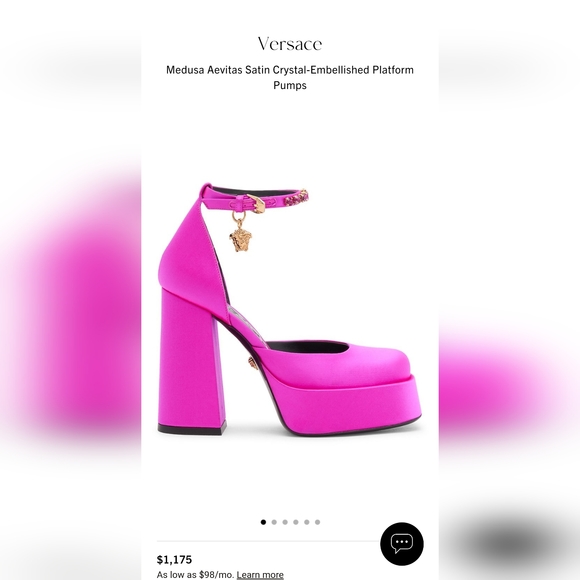 Versace Medusa Aevitas Single Platform Pump Hot Pink Size 9 - Picture 2 of 3
